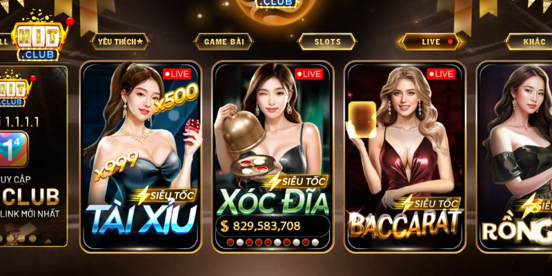 Homepage Kho game live casino hấp dẫn với nhiều tựa game đặc sắc