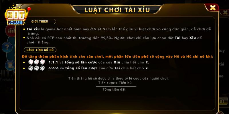Luật chơi Tài xỉu HITCLUB đơn giản, dễ hiểu
